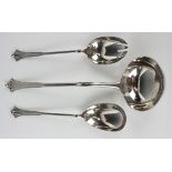 A pair of late Victorian silver Albany pattern salad servers, Sheffield 1897 by Harrison