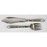 A pair of late Victorian silver Albany pattern fish servers, Sheffield 1898 by Harrison Brothers &