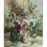Dorothea Sharp - Still Life of Flowers, 20th century oil on board, signed, 59cm x 48.5cm, within a