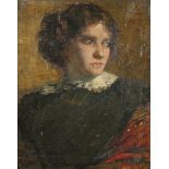 Alfred Aaron Wolmark - Half Length Portrait of a Young Lady, early 20th century oil on canvas,