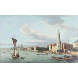 After Samuel Scott - The Thames with the York Buildings Water Tower, 19th century oil on canvas,