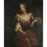 Circle of Herman Verelst - Three-quarter Length Portrait of a Lady, 17th century oil on canvas, 75cm