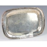 A late 19th/early 20th century American sterling rectangular shallow dish, the rim with pierced