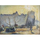 Cyril Mann - 'Finsbury Circus', oil on canvas, titled and dated 1947 to gallery label verso, 50cm