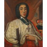 Circle of Paul Joseph Delcloche - Half Length Portrait of a Gentleman wearing Ermine Robes and a