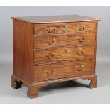 A George III mahogany chest of four graduated long drawers, on bracket feet, height 85cm, width