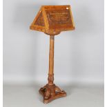 A mid-20th century oak lecturn, one side inscribed 'Rolfe George Martin... 1924-1947', the first and