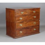 A George IV mahogany chest of oak-lined drawers, height 92cm, width 109cm, depth 54cm.Buyer’s