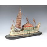 An early 20th century model of the 'Chinese Emperor's Barge for his Eight Wives', length 66cm.