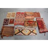 A selection of ethnic weavings, including an Uzbek jajim, 85cm x 83cm, a Turkish kelhim rug, 126cm x