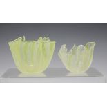 Two Venini Fazzoletto glass vases, post-war, designed by Paolo Venini and Fulvio Bianconi, both of