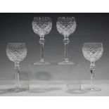 Four Waterford Powerscourt pattern hock wine glasses, height 19cm.Buyer’s Premium 29.4% (including