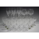 A part suite of Waterford Colleen pattern glasses, comprising a pair of brandy balloons, six