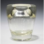 An Art Deco Leerdam Serica vase, designed by Andries Dirk Copier, 1930s, the thickly walled clear