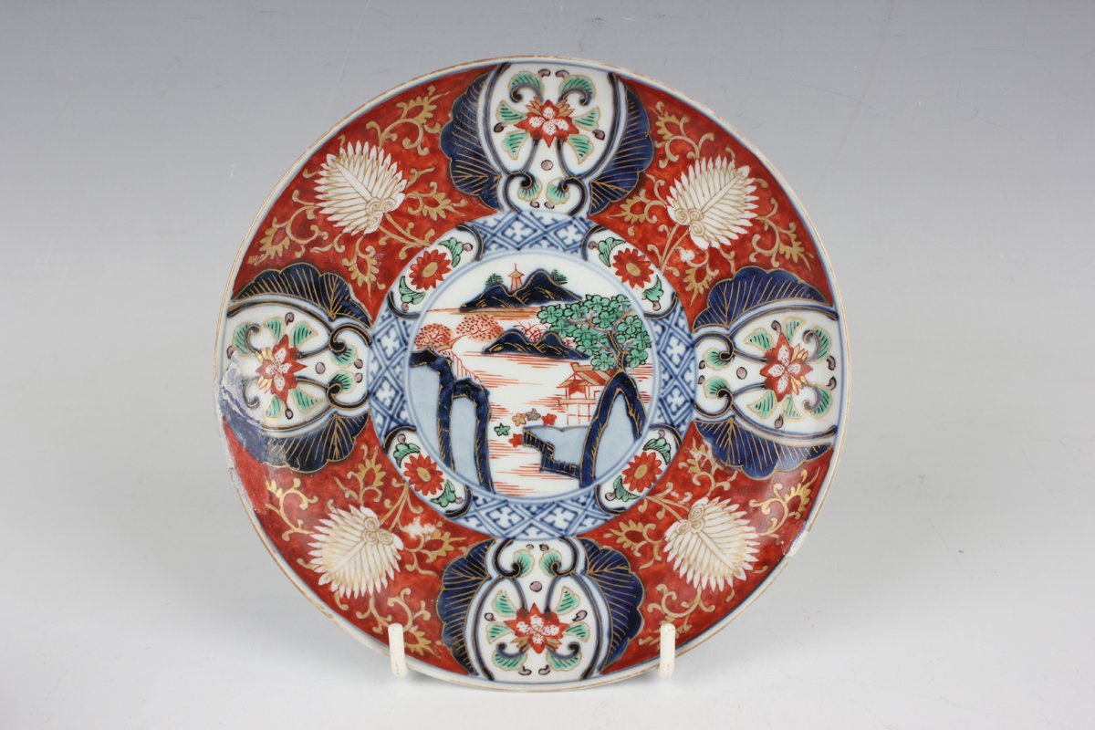 A group of three Japanese Imari porcelain bowls, two covers and three dishes, Meiji period, - Image 40 of 53