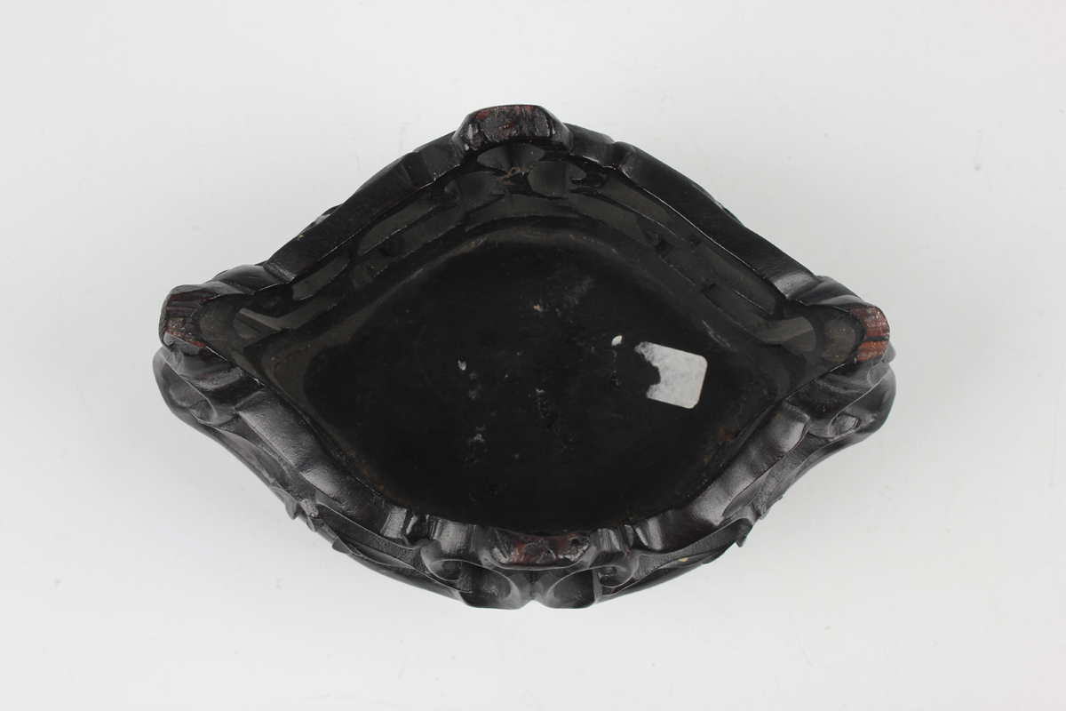 A Chinese archaistic butterscotch coloured soapstone tripod censer and cover, late Qing dynasty, the - Image 2 of 30