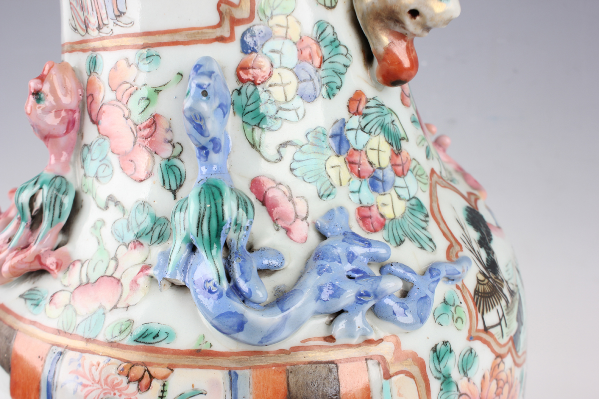 A Chinese Canton famille rose porcelain vase, mid to late 19th century, of shouldered baluster form, - Image 18 of 26
