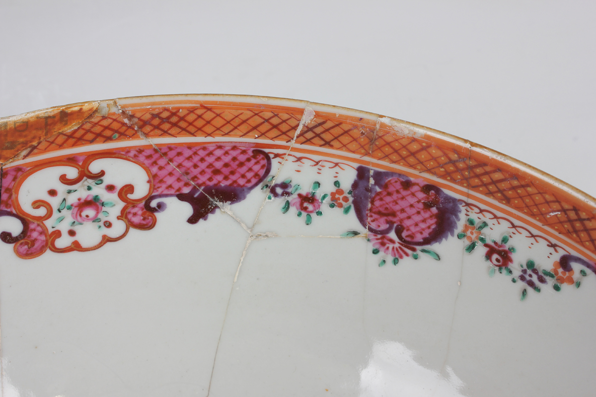 A Chinese porcelain punch bowl, late 19th century, of steep-sided circular form, the exterior - Image 18 of 51