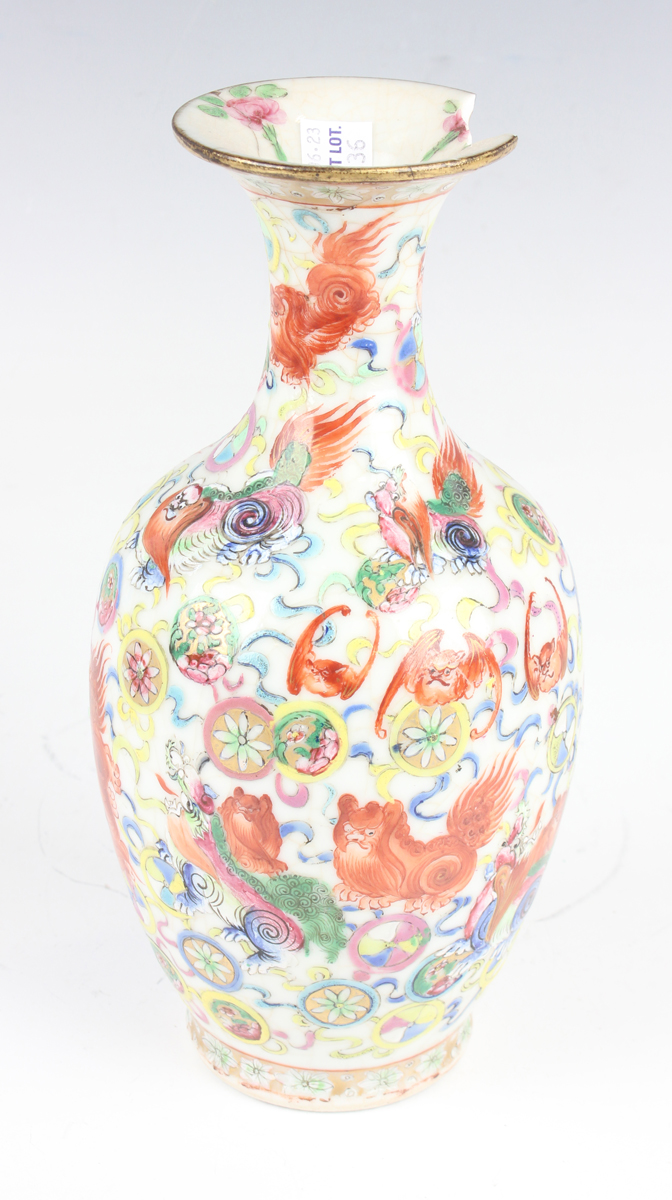 A Chinese famille verte porcelain ginger jar and cover, late 19th century, painted with opposing - Image 6 of 39