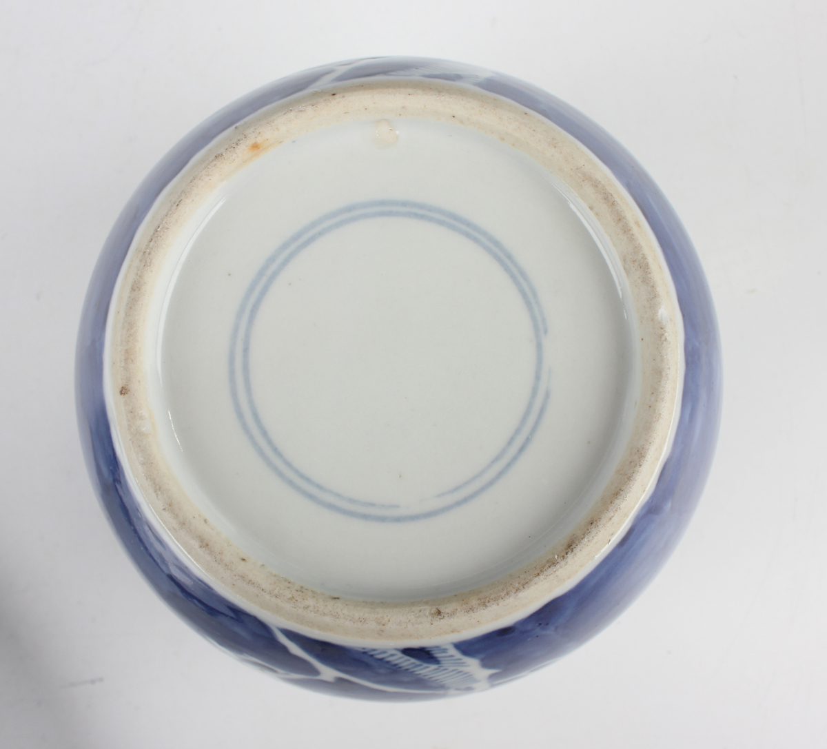 A Chinese blue and white porcelain baluster jar and cover, mark of Kangxi but late 19th century, - Image 7 of 49