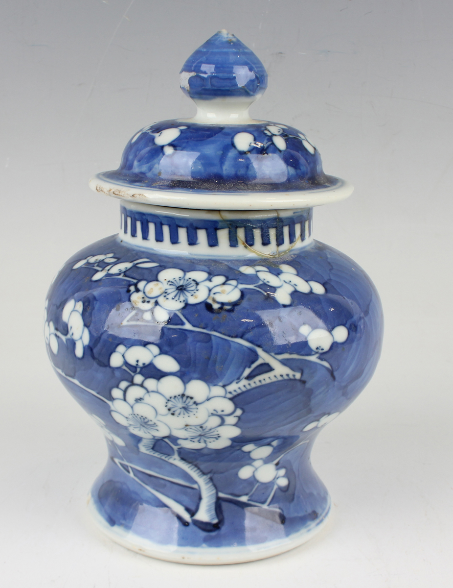 A Chinese blue and white porcelain baluster jar and cover, mark of Kangxi but late 19th century, - Image 48 of 49