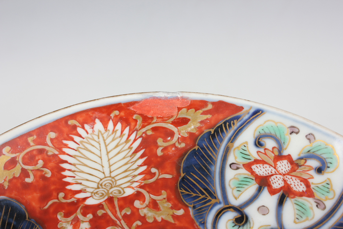 A group of three Japanese Imari porcelain bowls, two covers and three dishes, Meiji period, - Image 44 of 53