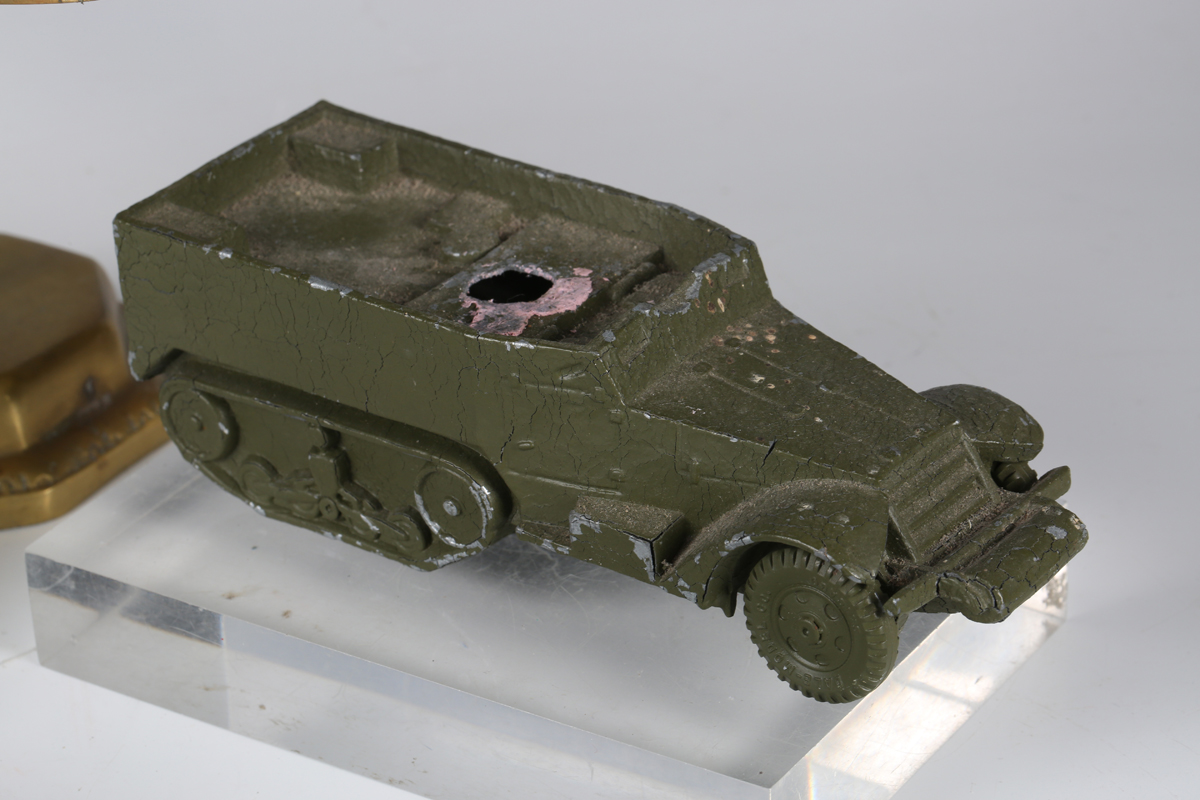 Seven diecast Second World War military vehicles, including Sherman tank, armoured car half-track, - Image 5 of 14