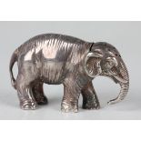 A Continental .800 silver novelty pepper caster in the form of an elephant, the detachable head