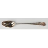 An early 19th century Irish silver basting spoon with bright-cut engraved decoration, probably