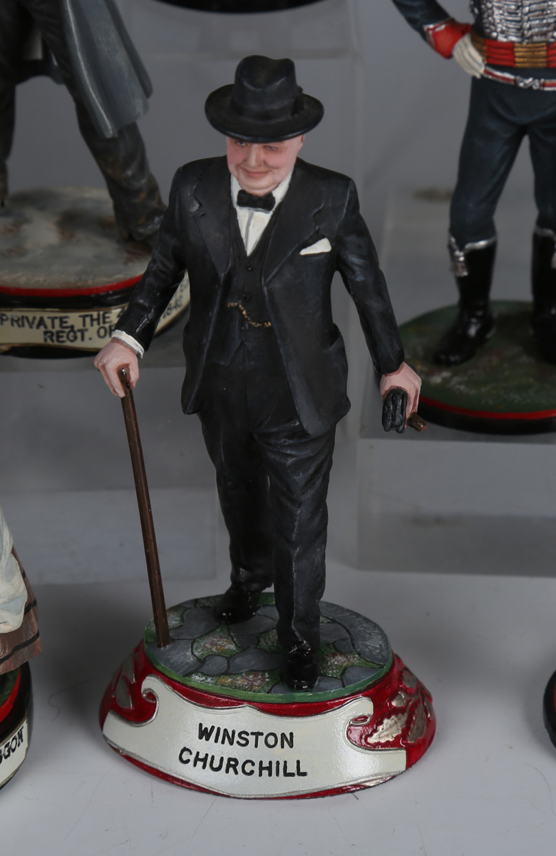 Twenty-four Stadden Studio painted metal military figures, including Winston Churchill, Musician - Image 16 of 20