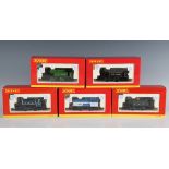 Four Hornby gauge OO tank locomotives, comprising CR 270, GWR 101, BR 4 and Southern 7, together