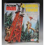 A Palitoy Action Man training tower with escape slide and crane, boxed (unchecked, box creased, torn