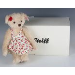 A modern Steiff mohair Danbury Mint RHS Chelsea Flower Show centenary teddy bear with gilt button