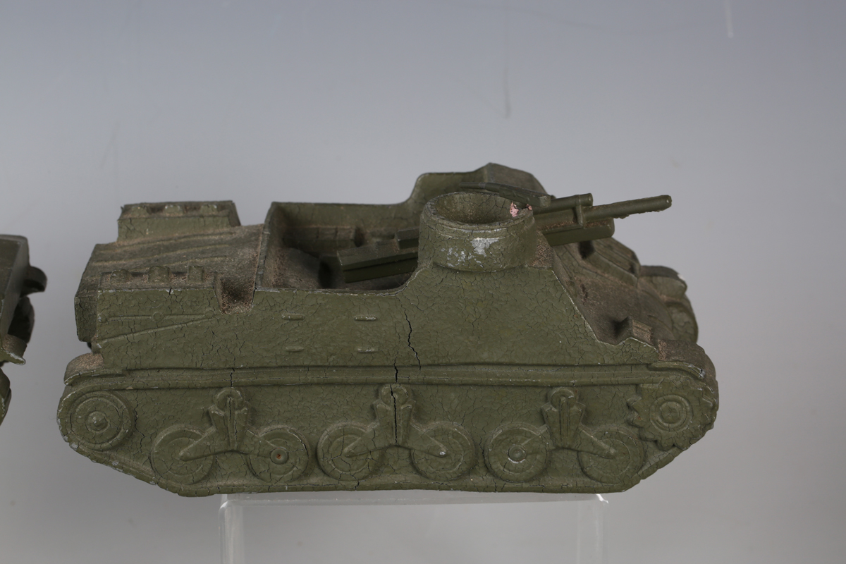 Seven diecast Second World War military vehicles, including Sherman tank, armoured car half-track, - Image 13 of 14