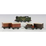 A pre-war Hornby Dublo three-rail EDL7 tank locomotive 2594, Southern green (some paint chips,