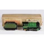 A Trix Twin Railway gauge OO locomotive 2581 and tender in LNER green and black livery, boxed (