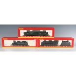 Three Hornby locomotives, comprising 9F Class locomotive 92134 BR, tank locomotive 6147 GWR and