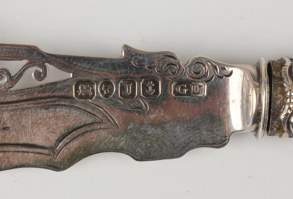 An early Victorian silver butter knife with agate handle, Birmingham 1839 by George Unite, length - Image 6 of 7