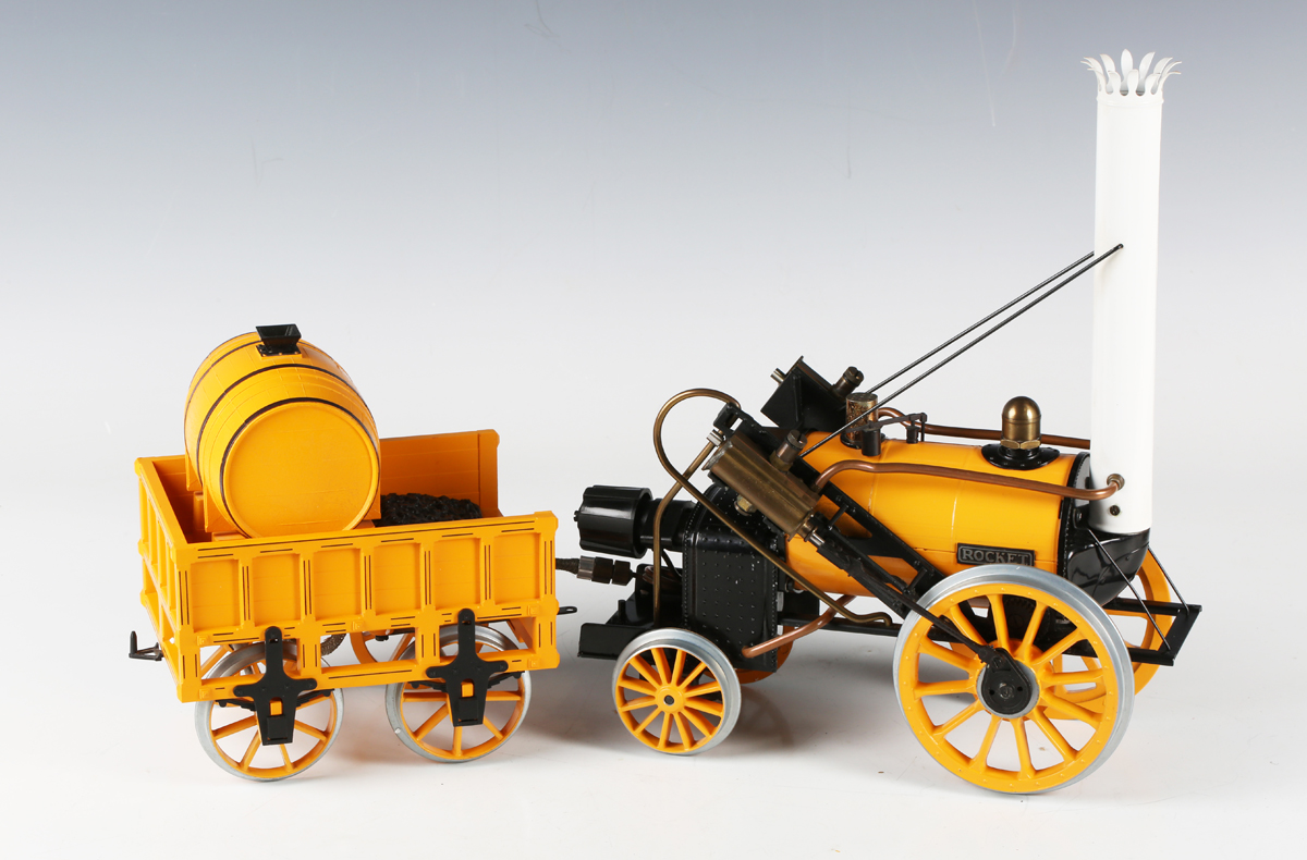 A Hornby Railways 3½-inch gauge live steam Stephenson's Rocket locomotive and tender, boxed with