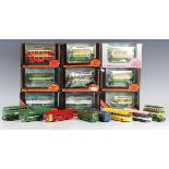 A collection of Gilbow Exclusive First Editions buses in various liveries, boxed and loose.Buyer’s