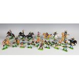 A collection of Britains plastic figures, including No. 7546 seven Indians, American Civil War