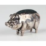 An Edwardian silver novelty pin cushion in the form of a pig, Birmingham 1906 by Boots Pure Drug