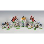 A good collection of Britains plastic figures, including Deetail knights and Turks on horseback,