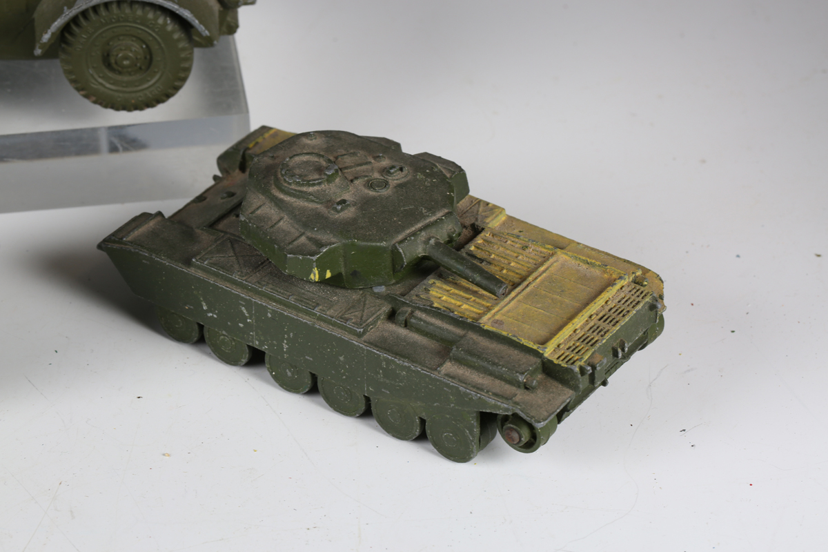 Seven diecast Second World War military vehicles, including Sherman tank, armoured car half-track, - Image 8 of 14