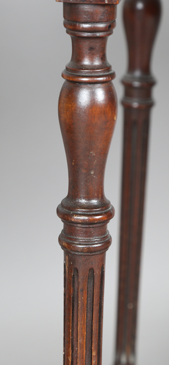 An Edwardian mahogany oval two-tier occasional table, on fluted tapering legs, height 67cm, width - Image 12 of 14