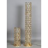 A mid-20th century German gilt metal and clear glass Sciolari style floor lamp by Palwa, the