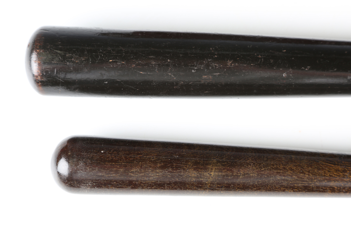 A Victorian ebonized wooden policeman's truncheon of tapering form with a shaped ribbed handle, - Image 9 of 11