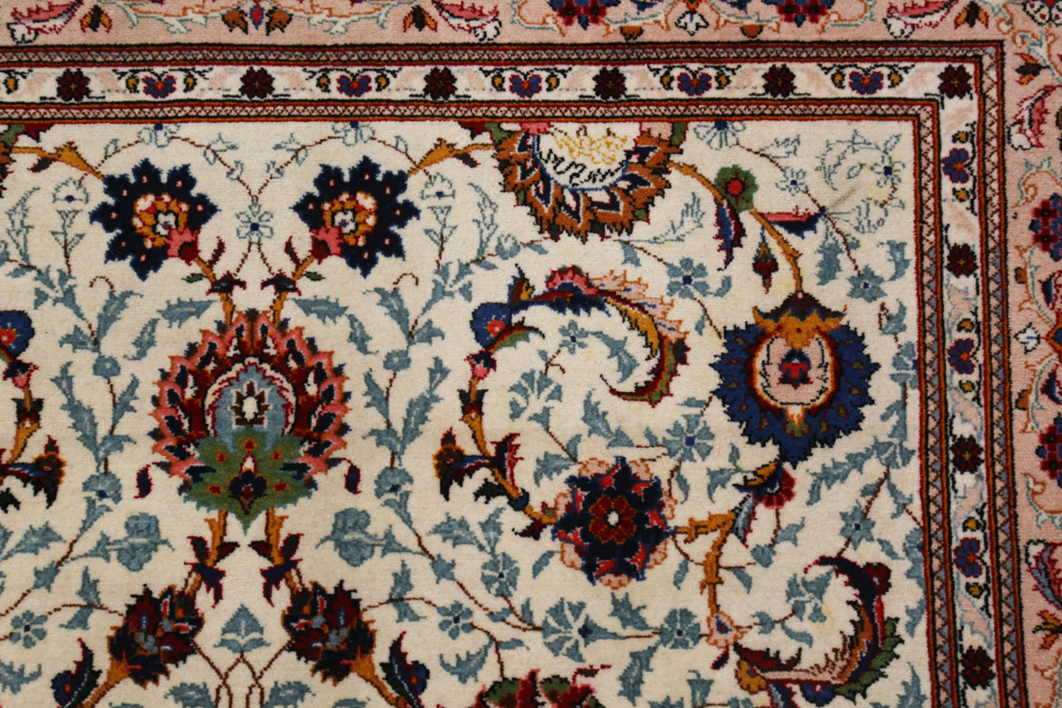 A Tabriz rug, Central Persia, late 20th century, the ivory field with overall scrolling tendrils - Image 5 of 6