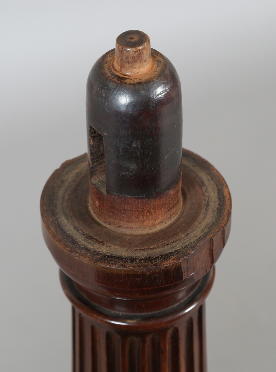 A George III mahogany tip-top supper table with later carved base, the birdcage mount above a fluted - Image 4 of 8