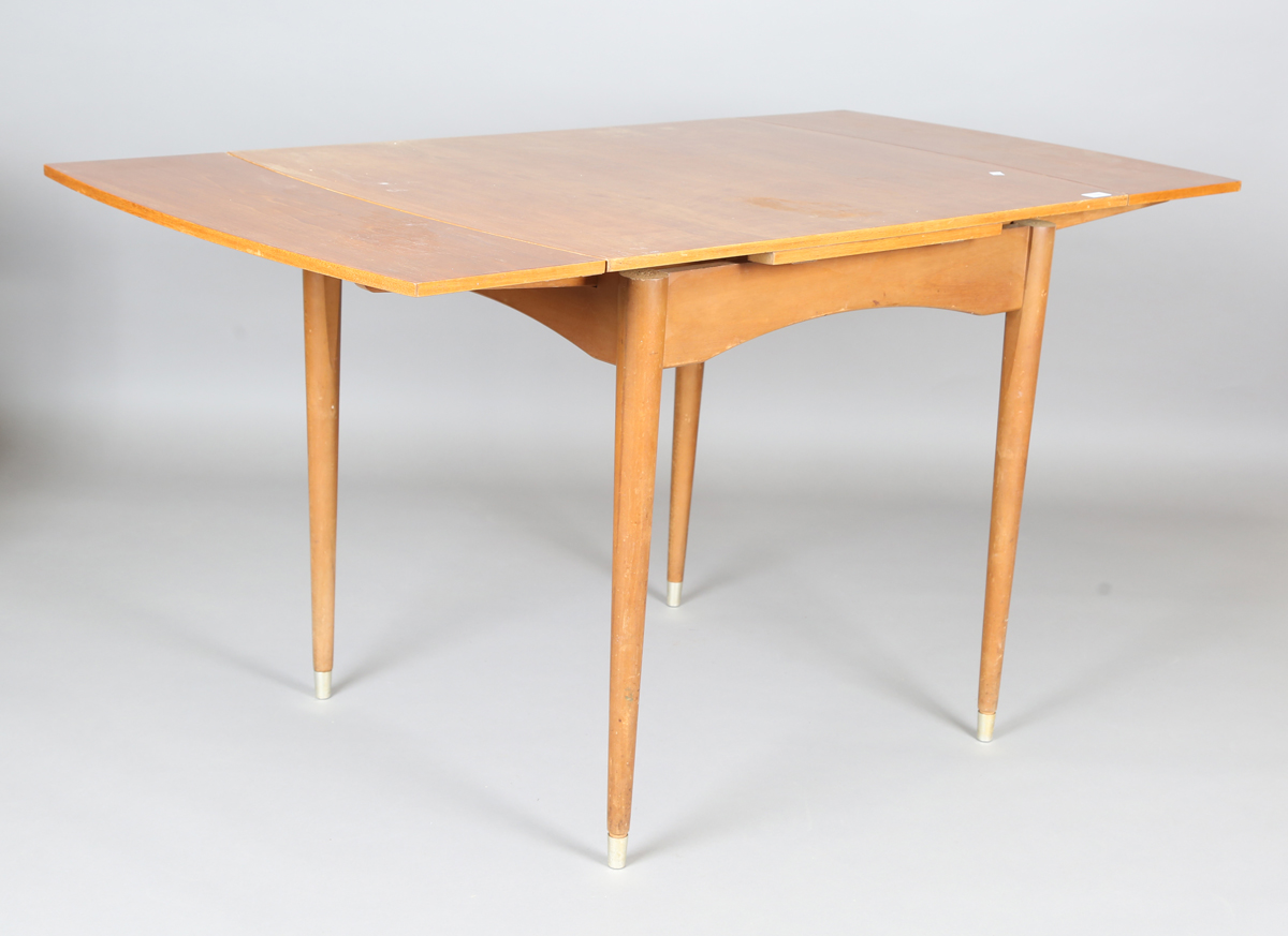 A mid-20th century retro design teak extending draw-leaf dining table, height 76cm, length 98cm, - Image 13 of 13